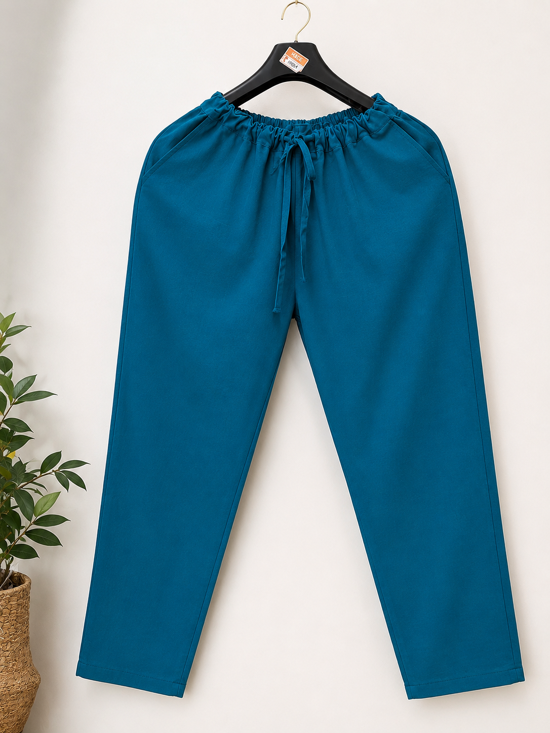 Blue Khadi Cotton Suit with Embroidery