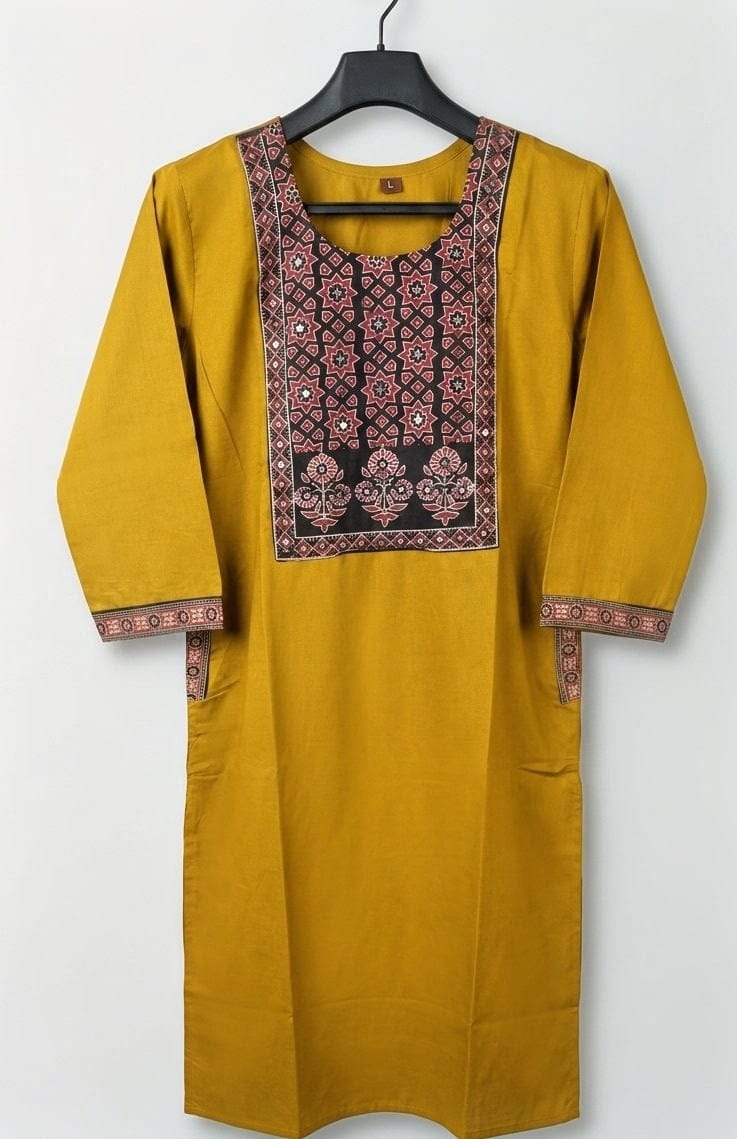 Stylish Red & Black Printed Cotton Kurta Set with Pant & Dupatta