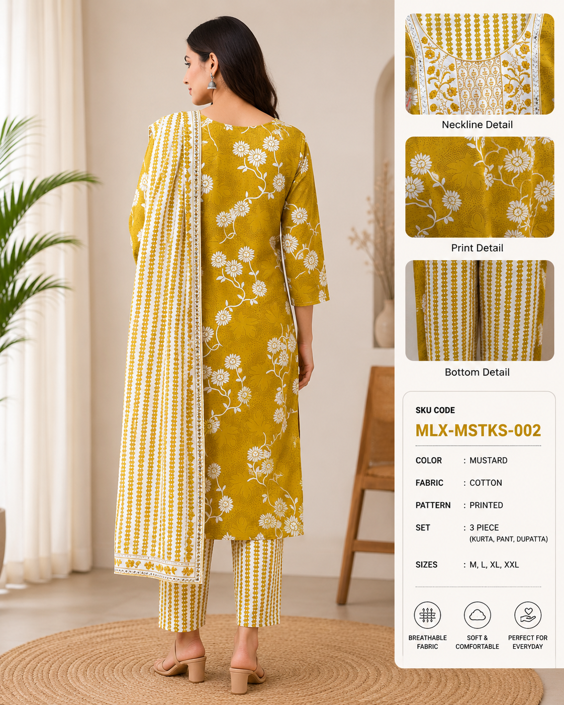 Mithiluxe Sunflora Ethnic Set
