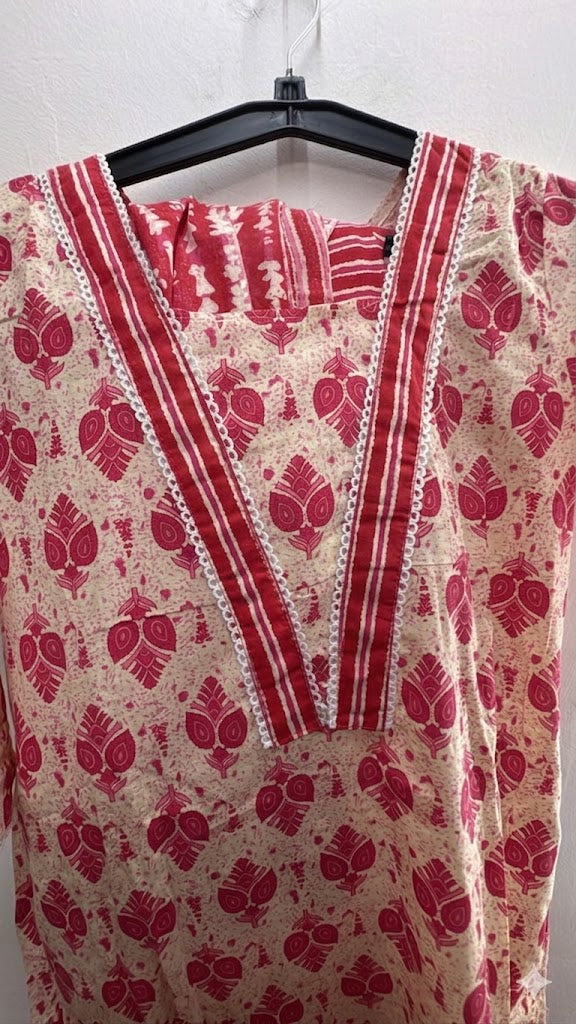Mithiluxe Rosewood Printed Cotton Suit Set