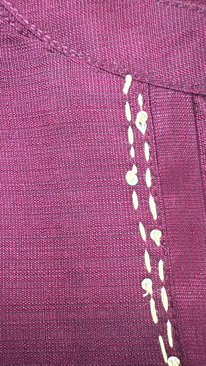 Mystic Maroon Vetican Silk Kurta Set